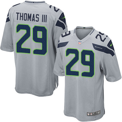 Men's Game Earl Thomas III Nike Jersey Grey Alternate - #29 NFL Seattle Seahawks